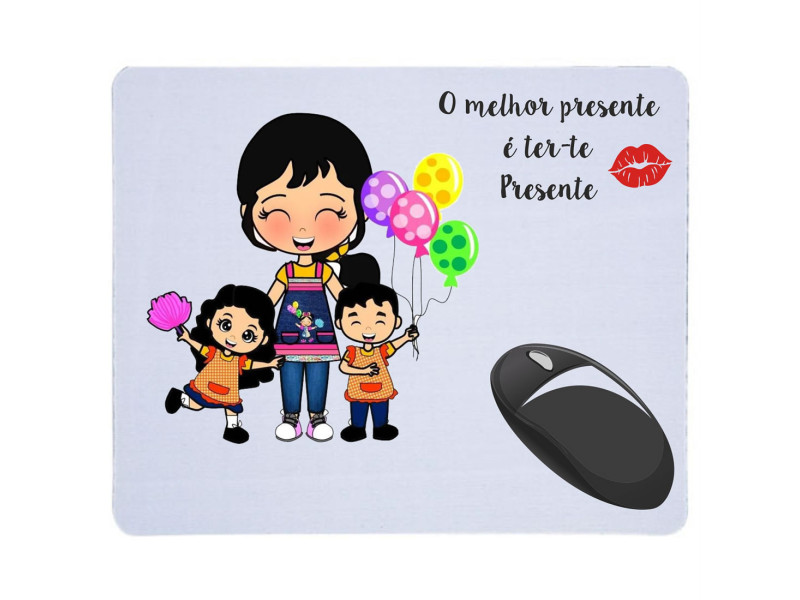 E-005EE - Tapete de rato poliester/silicone retangularO Seu Presente Personalizado