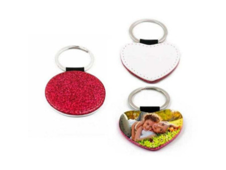 45030007 - Porta-chaves coração purpurinasO Seu Presente Personalizado